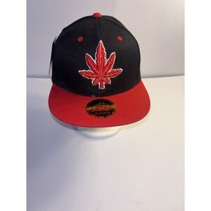 MARIJUANA LEAF Snapback Cap Hat Smoke 420 Pot THC Cannabis Weed Black Denim NWT